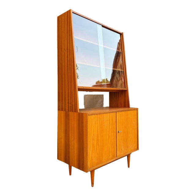 Cabinet with Display Case from VEB Möbelindustrie Halle For Sale