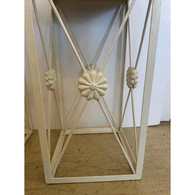 1960s Hollywood Regency Black and White End Tables With Metal and Granite -a Pair For Sale - Image 5 of 9