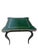 A very fine cabriole leg game table by Minton Spidell. A rich Paris green finish with dark green leather top with studs...