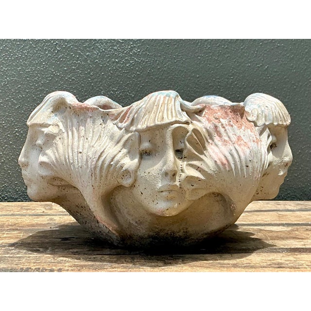 Paint Vintage Ceramic Face Motif Bowl For Sale - Image 7 of 17