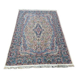 Large 20th Century Kashan Rug with Floral Medallion For Sale
