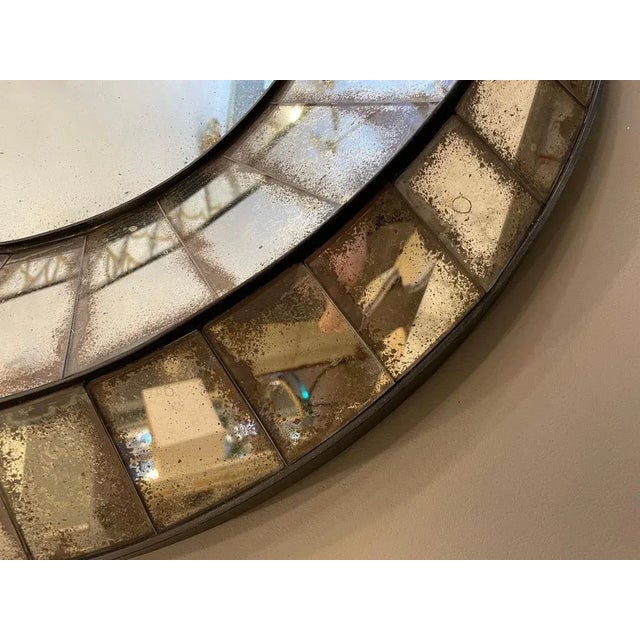 Large Distressed Oval Cushion Panelled Mirror, 2010s For Sale - Image 4 of 10