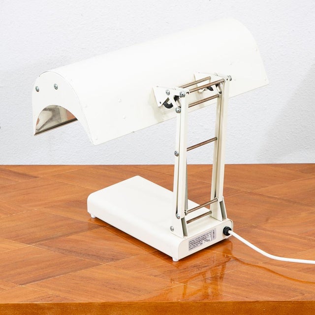 1960s Mid Century Modern Sadelite Table Lamp White Desk Lamp For Sale - Image 12 of 12