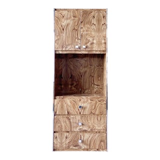 Postmodern Burl Wood Laminate Etagere/Bookcase For Sale