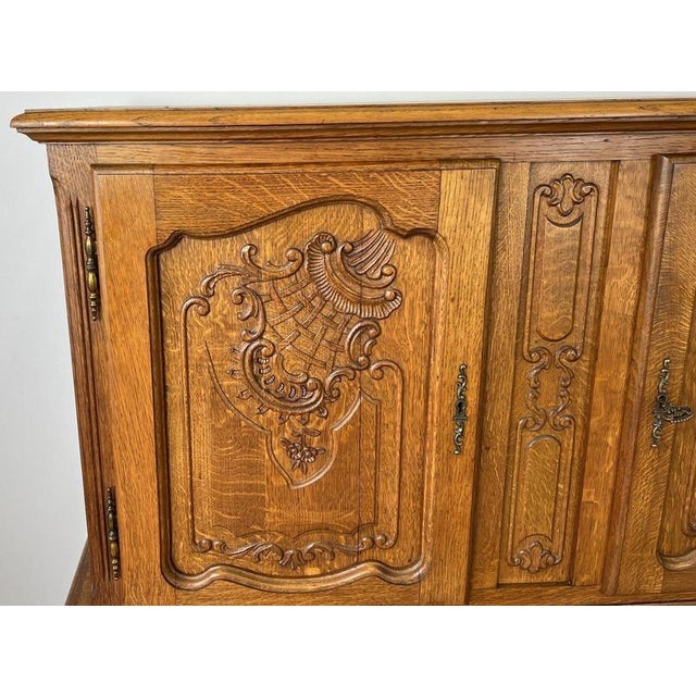 Vintage Louis XIV French Oak Sideboard For Sale - Image 5 of 14