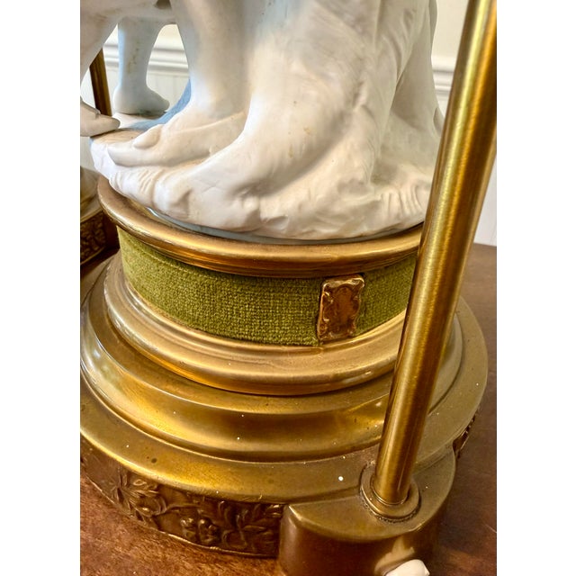 Mid 20th Century Large Parian Bisque Porcelain Sculptured Lamps For Sale - Image 11 of 12