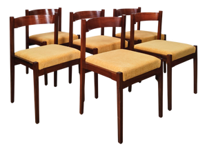 Rosewood Chairs by Giancarlo Frattini for Cassina, 1960s, Set of 6