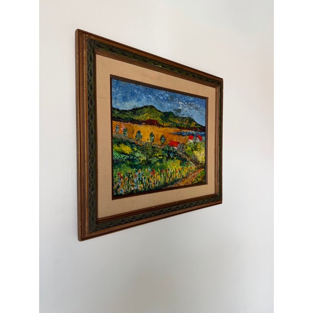 Farmhouse Virginia Morrisson “Spring at the Farm” Impressionist Landscape Oil on Canvas Painting, Framed For Sale - Image 3 of 12