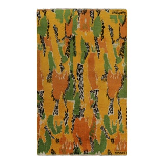 Vintage Zeki Müren Signed Art Deco Rug With Abstract Patterns, From Rug & Kilim For Sale