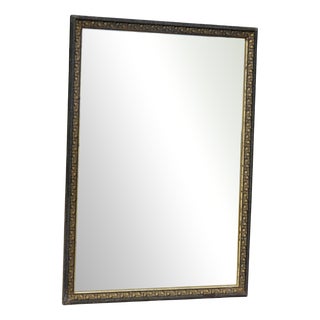 Antique Mirror with Black and Gold Frame, 1890s For Sale
