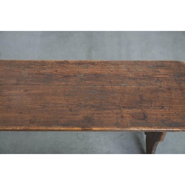 Wood Antique English Hallway or Dining Bench in Pinewood For Sale - Image 7 of 17