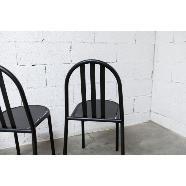 Black 222 Model Chairs by Robert Mallet Stevens, 1980, Set of 6 For Sale - Image 8 of 18