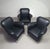 Black Model Turn Chair in Black Leather by Bert Plantagie, Set of 3 For Sale - Image 8 of 18