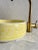 Metal Moroccan Yellow Ceramic Round Sink for Bathroom, Vessel Sink with Brass Drain For Sale - Image 7 of 8