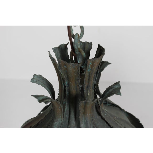 Vintage Danish Brutalist Green Pendant in Brass by Svend Aage Holm Sørensen, 1960s For Sale - Image 6 of 17