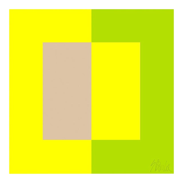 Two Toned Interactions, Lime Fine Art Print 46" X 46" by Liz Roache For Sale