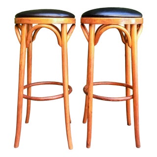Vintage Bentwood Bar Stools, 1950s, Set of 2 For Sale