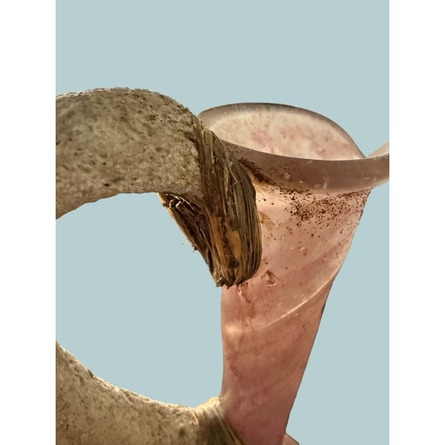 Glass Late 20th Century Large Billy Moon Blown Glass Ewer-Studio Art Glass-Sculptural Vessel-Modern-Pink For Sale - Image 7 of 10