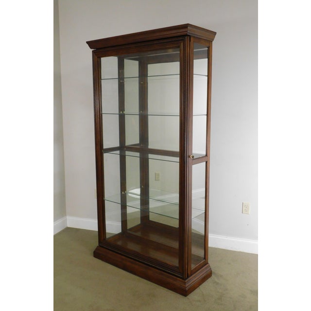 Traditional Cherry Glass Sliding Door Curio Display Chairish