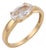 Vintage Gia 1.02 Carat East West Old Mine Diamond Yellow Gold Engagement Ring, Size 7.5 For Sale