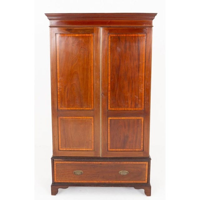 Wood Sheraton Mahogany Wardrobe, 1890 For Sale - Image 7 of 7