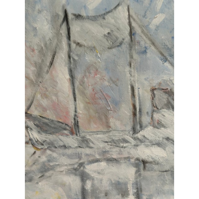 Michael Hertzman, Silhouette of the Boat, 1992, Oil on Canvas, Framed For Sale - Image 18 of 18