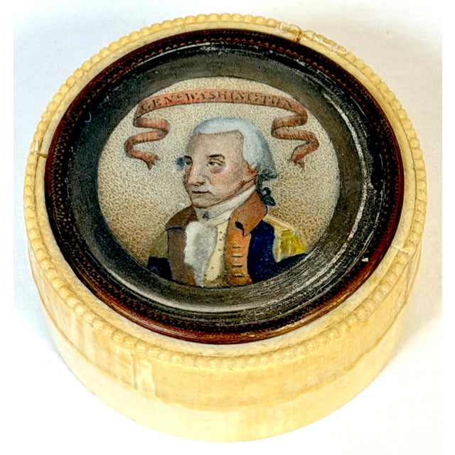 19th Century French George Washington Memorial Bone Snuff Box France for America For Sale - Image 12 of 14