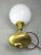 Mid-Century Italian Modern Brass & Opaline Glass Table Lamp For Sale - Image 10 of 12