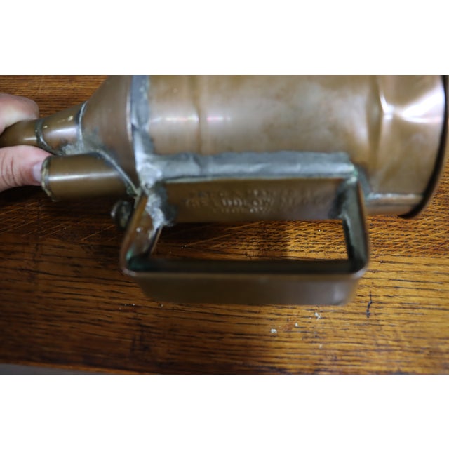 Metal Antique Copper Oil Can by the Ludlow Manufacturing Company For Sale - Image 7 of 10