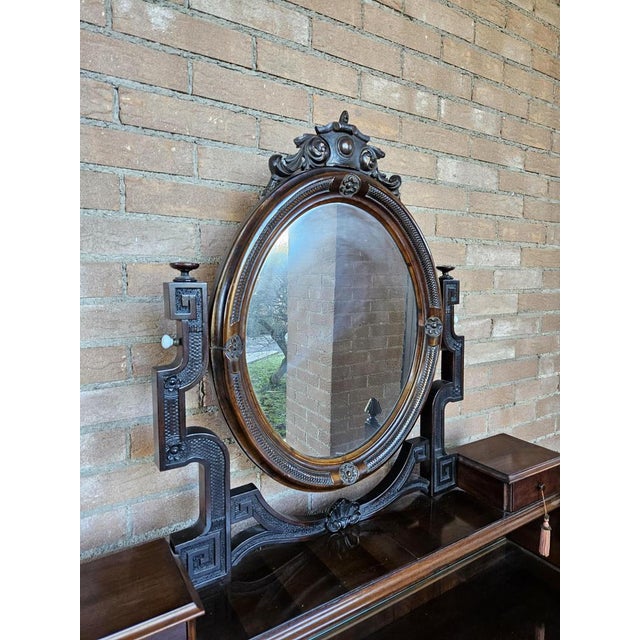Venetian Sideboard in Mahogany & Glass with Swivel Mirror, 1890s For Sale - Image 5 of 18