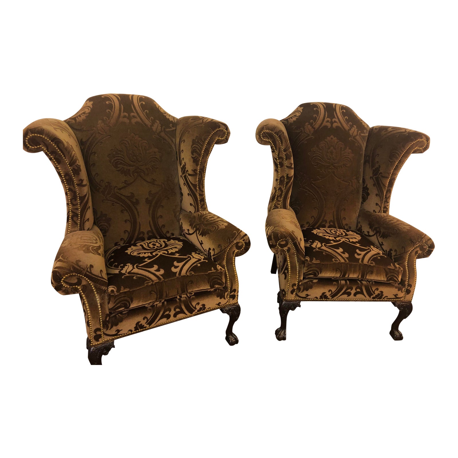 Vintage Hancock & Moore King III Wingback Chairs a Pair Chairish