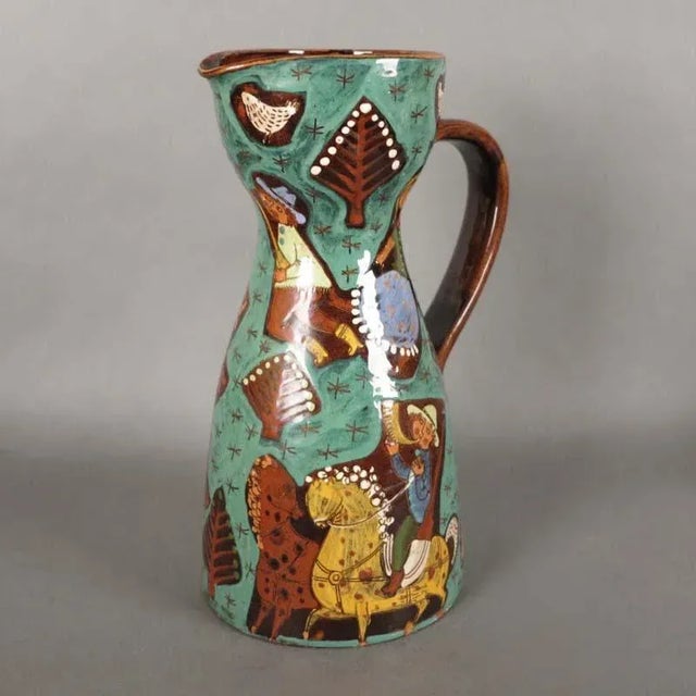 Swiss Ceramic Jug from Thun, 1940s For Sale - Image 6 of 14