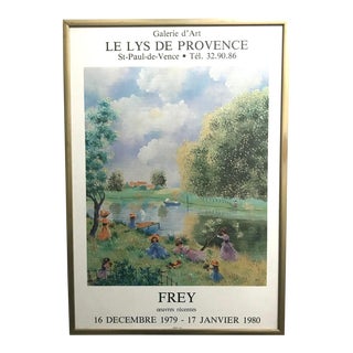 1980 Le Lys De Provence French Gallery Exhibition Poster, Framed For Sale