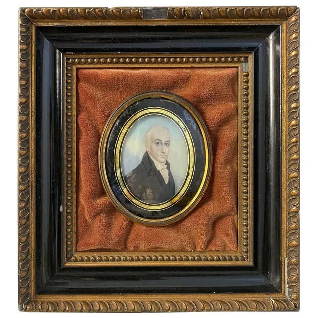 Glass Wooden-Framed Painting of an English Gentleman, 18th Century For Sale - Image 7 of 7