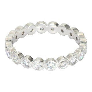 Platinum Band Ring With 0.06ct F/Vs2 Diamonds Size 4.25 For Sale