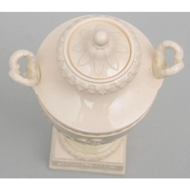 Lovely statement piece for shelf, cabinet or mantle. Good quality English Wedgwood. Embossed decoration and rams head