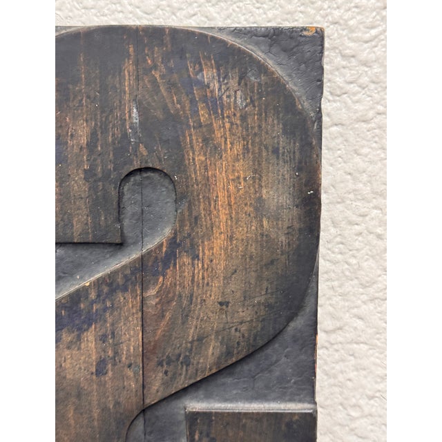 Mid 20th Century Letter "S" Woodblock Wall Hanging, Vintage For Sale - Image 5 of 12