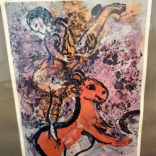Green Vintage 1970s Marc Chagall Rome Exhibition Poster For Sale - Image 8 of 9
