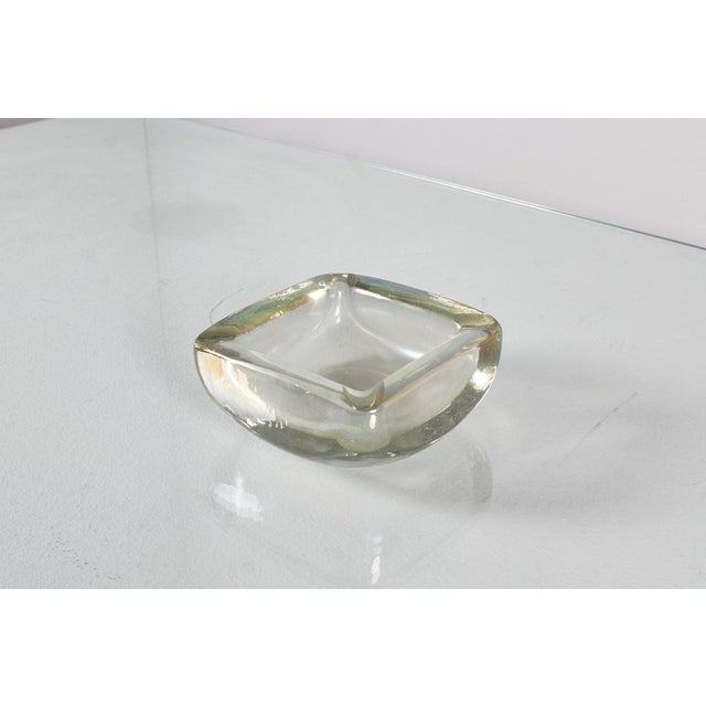 Glass Iridescent Murano Glass Ashtray by Seguso, Italy, 1940s For Sale - Image 7 of 14