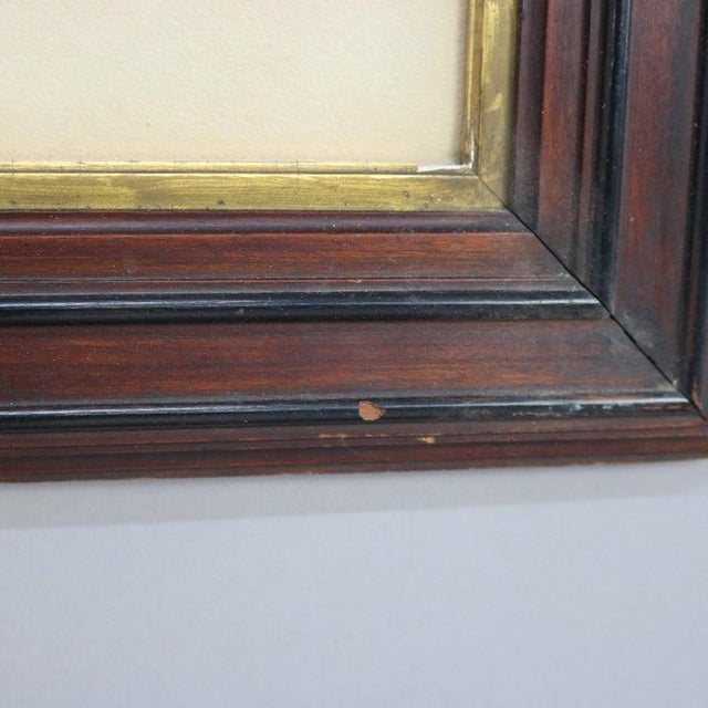 Antique Italian Watercolor Landscape Scene With Ebonized Walnut Frame C1890 For Sale - Image 12 of 13