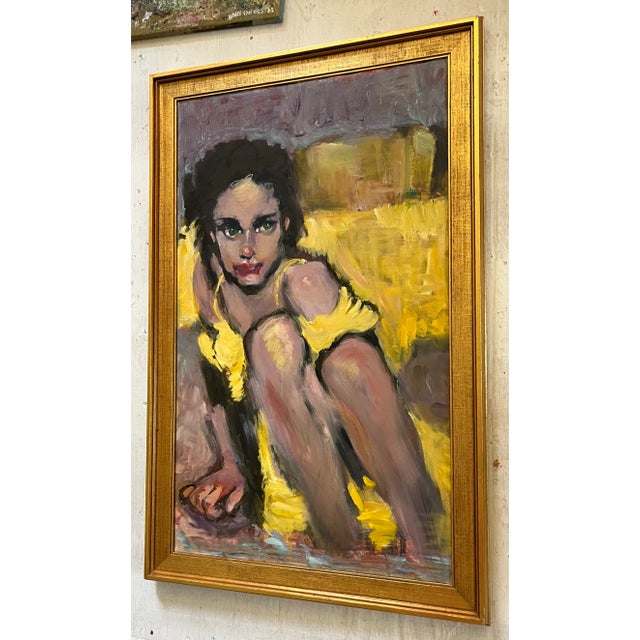 Portrait in Yellow, Oil Painting, Inspired, Framed, Inspired by MLiempke Oil Painting, framed, ready to hang. Van Ness...
