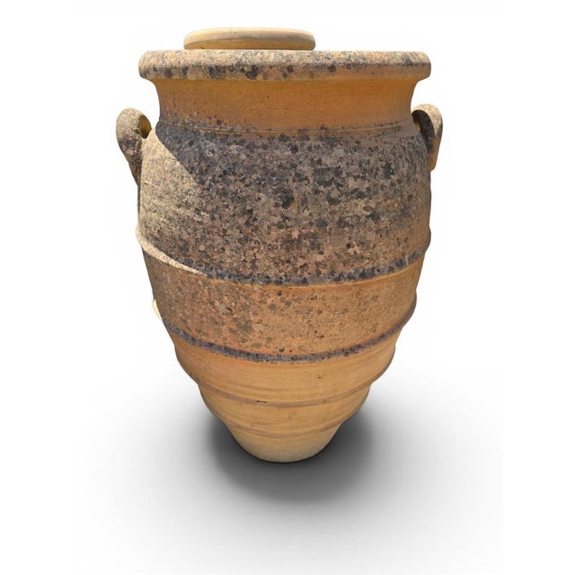 Large Italian Terracotta Storage Jar with Handles, 1950s For Sale - Image 4 of 9