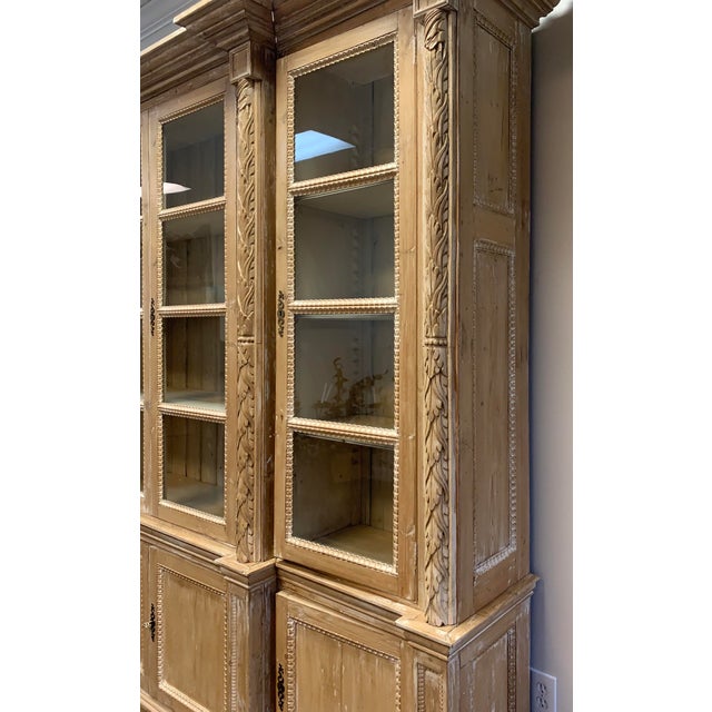 Large Carved English Pine With Cerused Finish Chairish