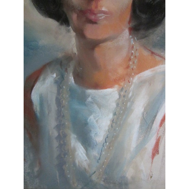 1960s Velletri 64 Mid Century Modern Portrait Oil on Canvas For Sale - Image 5 of 10