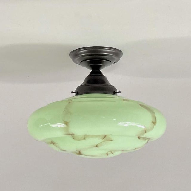 This elegant Art Deco flush mount was designed and manufactured in Germany in the 1920s to 1930s during the Bauhaus...