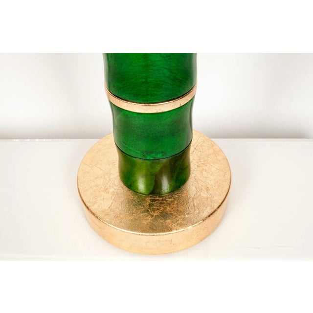Art Deco Heavy Green Jade Art Deco Floor Lamp For Sale - Image 3 of 5