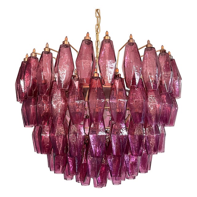 Amethyst Murano Glass Poliedri Candelier, 1990s For Sale