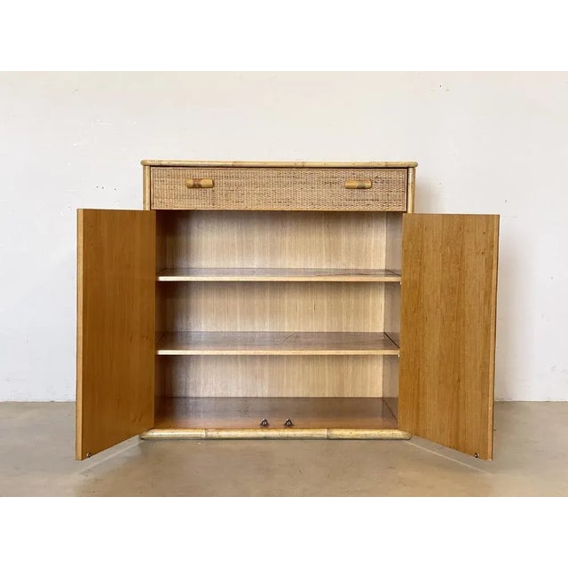 80s sideboard in bamboo and wicker