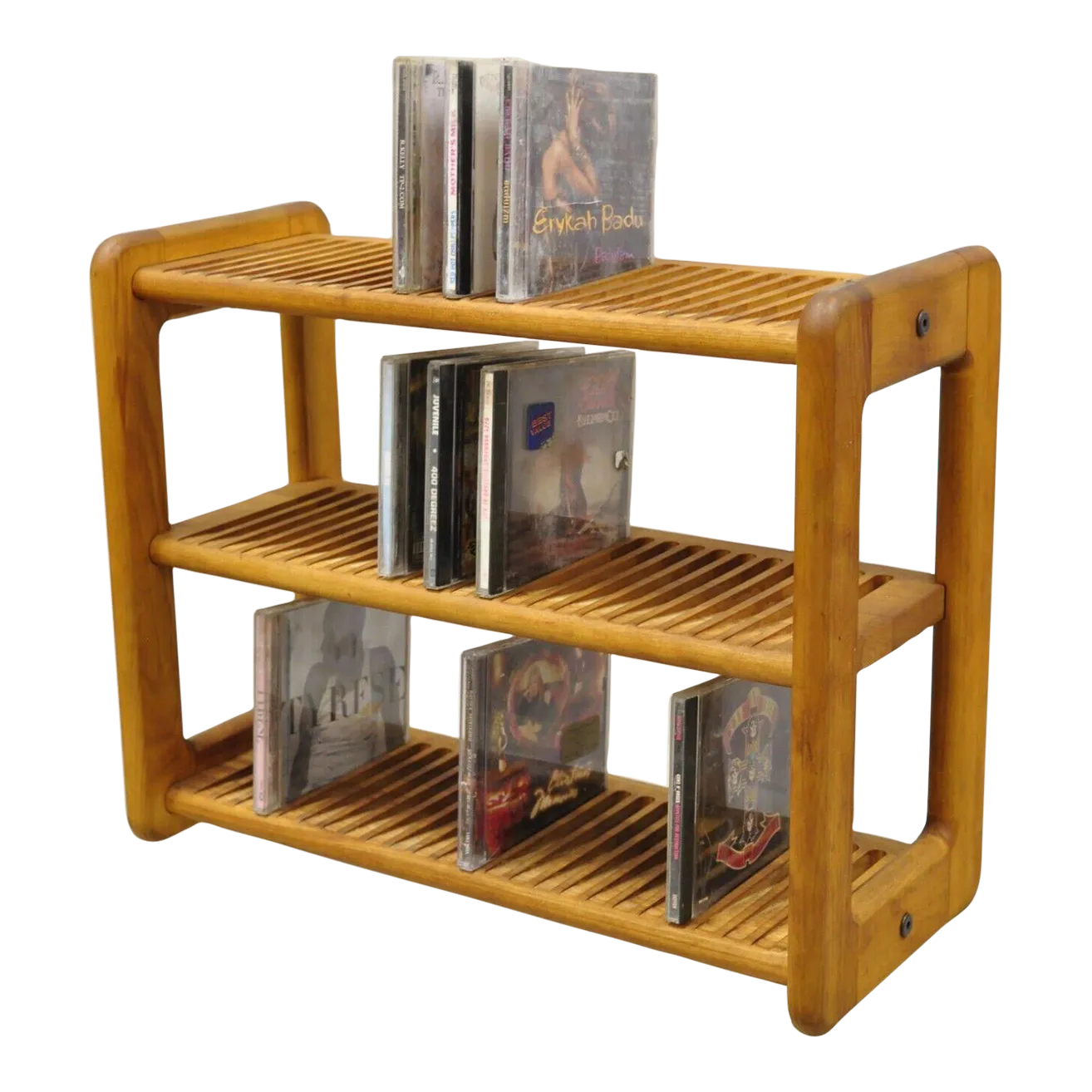 木製ラック・ウッドラック Rare Vintage Wood MiniDisc Rack 48 Disc