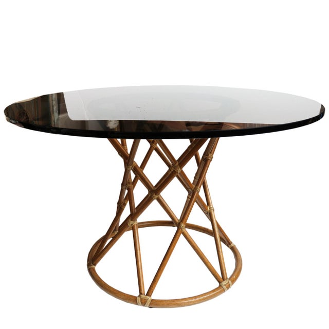 Transitional McGuire Bamboo Table Set For Sale - Image 3 of 12